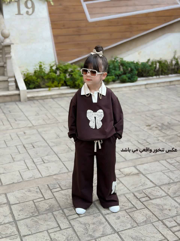 ست پاییزی یقه دار پاپیونی